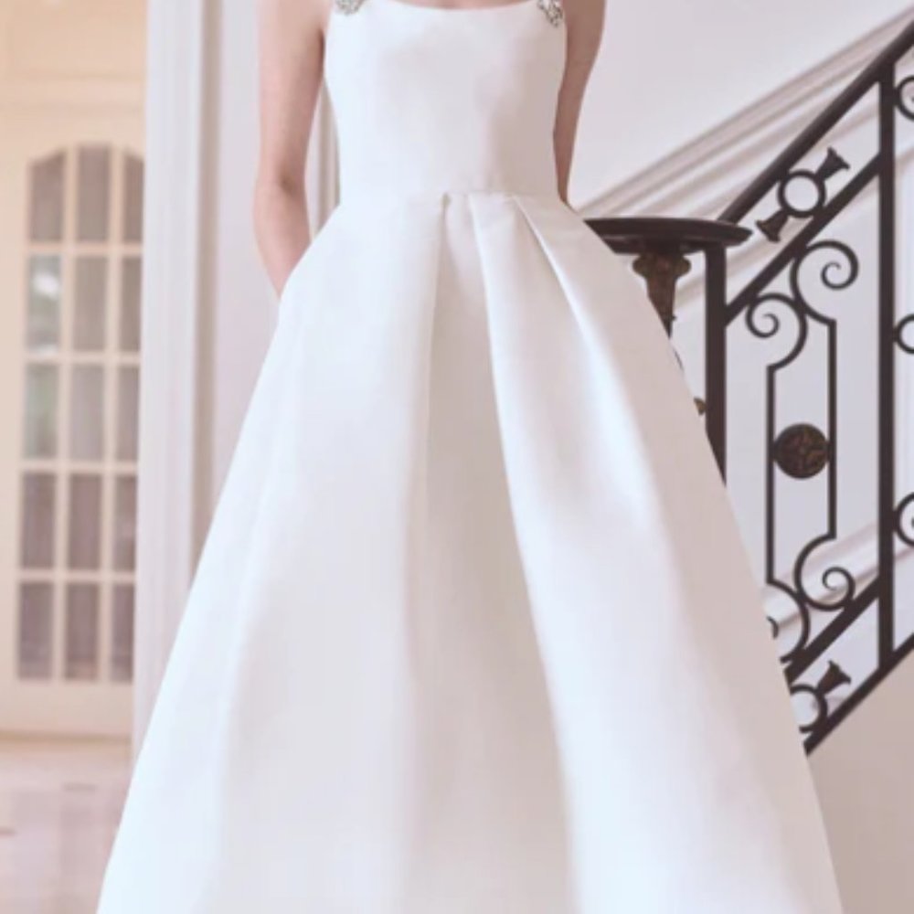 Sachin + Babi Audra crystal-embellished flared midi dress Ivory US 4 MSRP 795